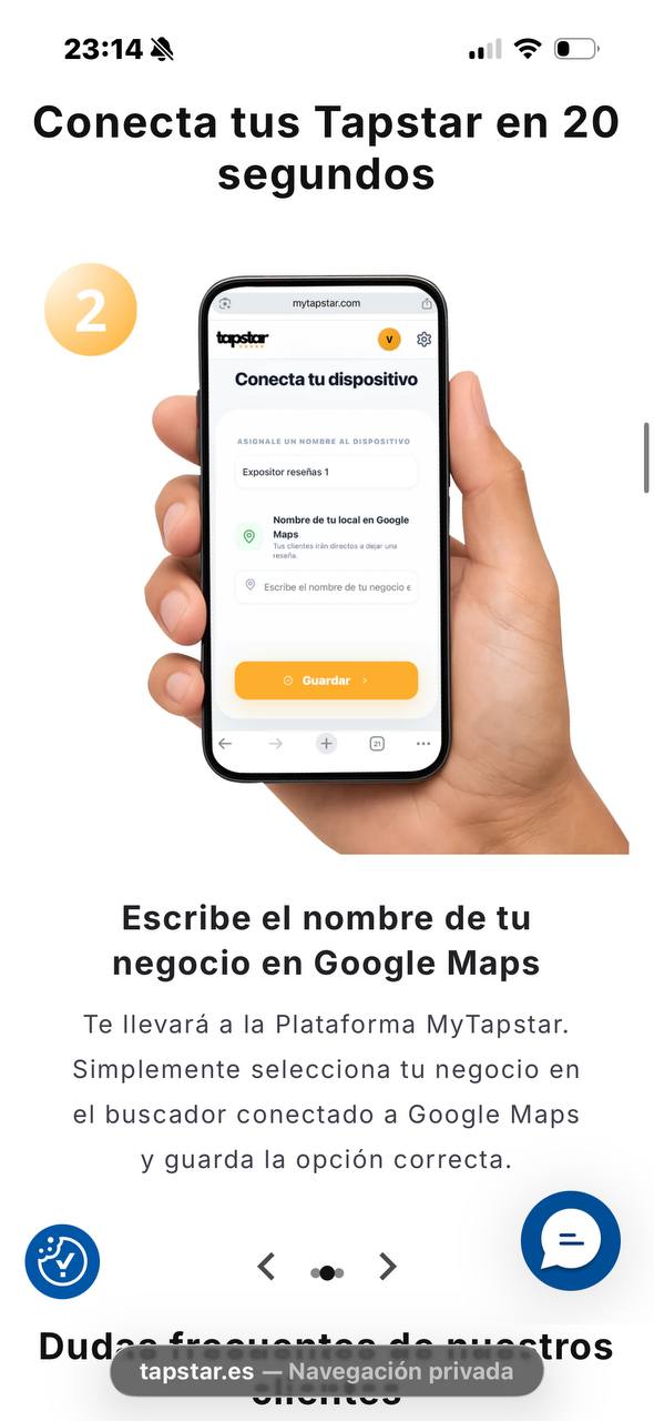 Pantalla del móvil abriendo la ficha de Google del negocio